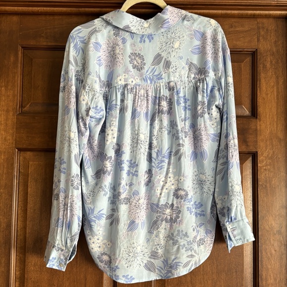 NWOT Z Supply 100% Rayon Light Blue Floral Long Sleeve Blouse size XS - Picture 5 of 6